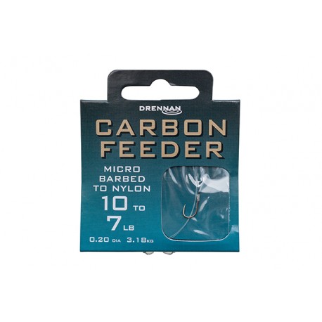 Drennan Carbon Feeder Barbed Hooks To Nylon 10