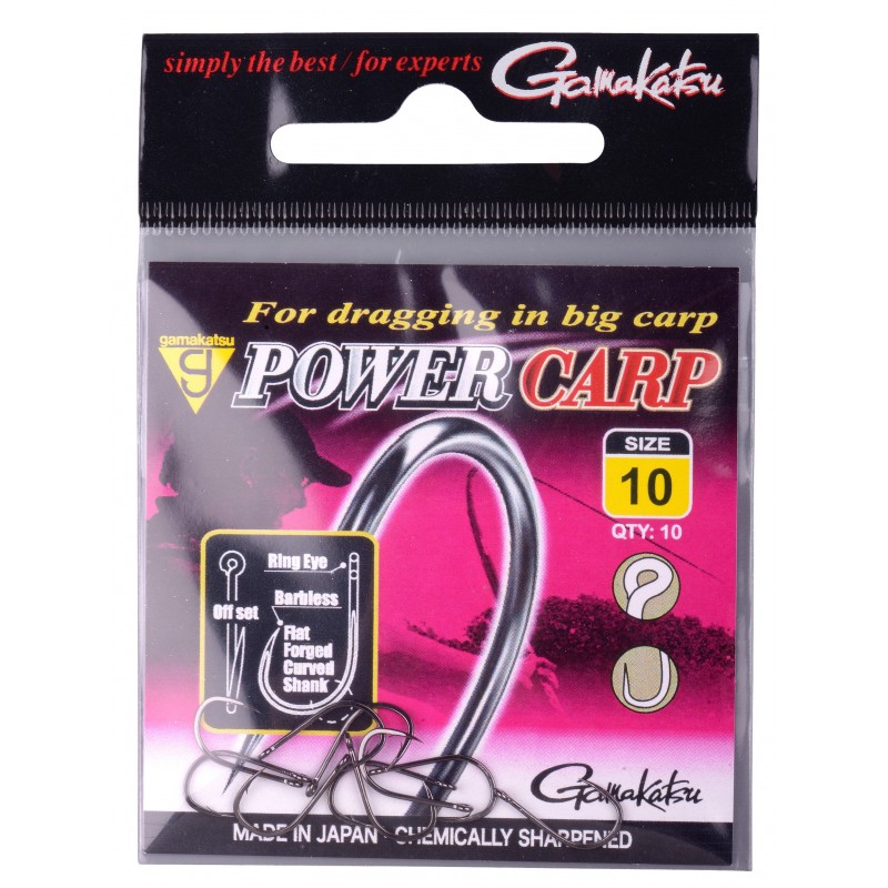 Gamakatsu Power Carp Hair Rigger Barbed Hook (Brown pack)